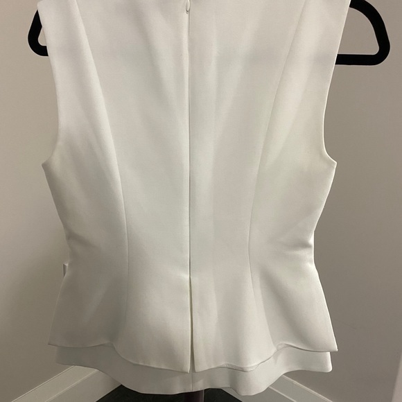 BCBG Maxazria White Peplum Top - Picture 3 of 3
